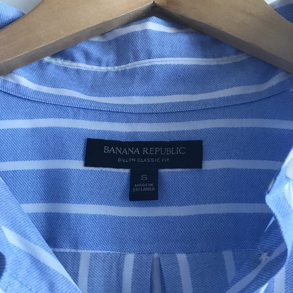 Banana Republic Blue and White Stripped Button Dow - Picture 4 of 8